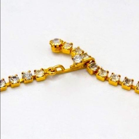 Vintage (1960s) Adorable Crystal & Rhinestone Bib Necklace - Picture 5 of 5